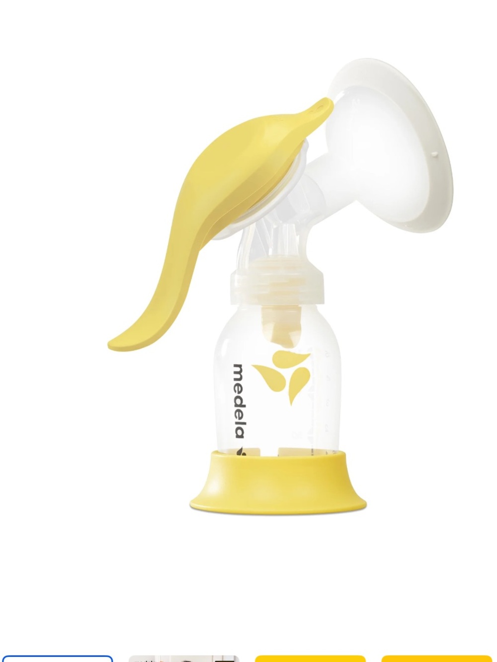 Medela Manual Breast Pump - Yellow and Clear